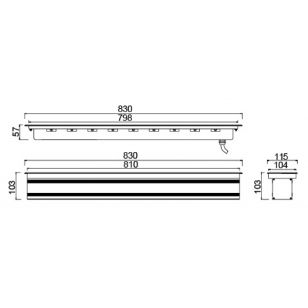 Reflektor liniowy  PXYH- XT009 24 / 36 Watt dowolny kolor+ RGB IP68 stal nierdz.